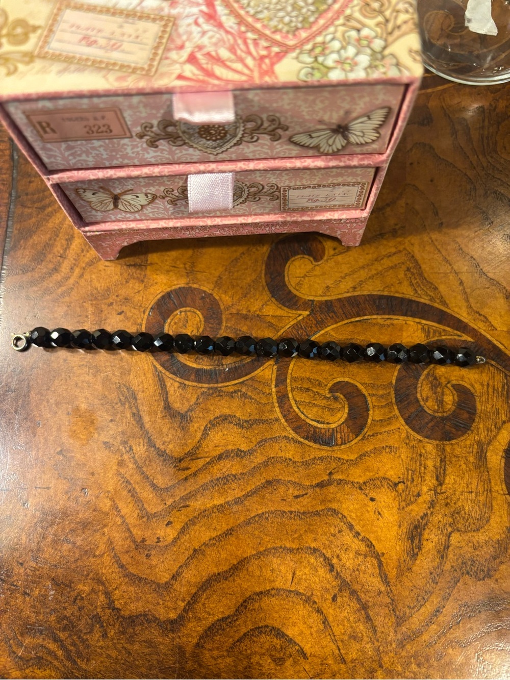 Faceted Black Bead Bracelet - Picture 3 of 3